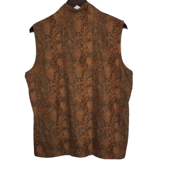 Cafe au Lait Canada Women’s Zip Vest Sleeveless Animal Print Size M - Picture 4 of 9